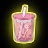 Cute Axolotl Swimming In Bubble Tea RGB Neon Sign - Image 6