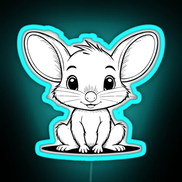 Cute Baby Bandicoot Animal Outline RGB Neon Sign