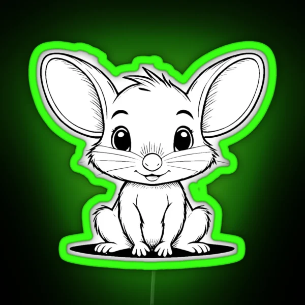 Cute Baby Bandicoot Animal Outline RGB Neon Sign
