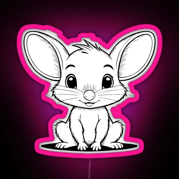 Cute Baby Bandicoot Animal Outline RGB Neon Sign