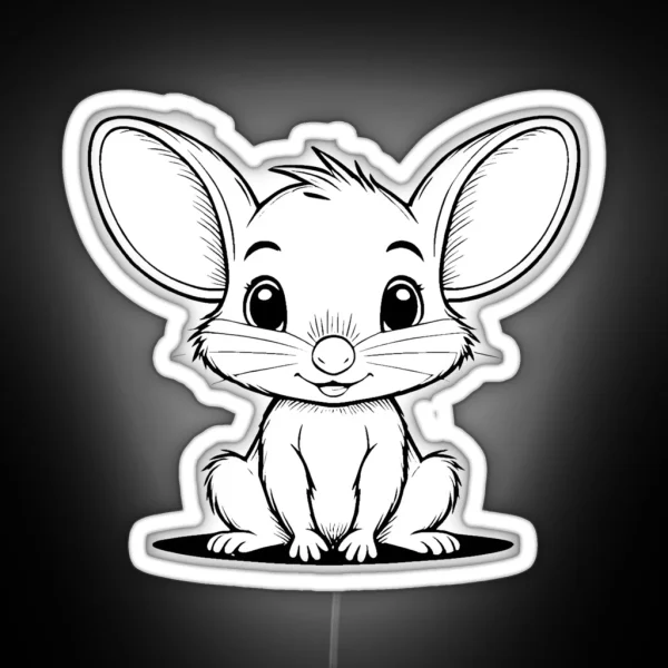 Cute Baby Bandicoot Animal Outline RGB Neon Sign