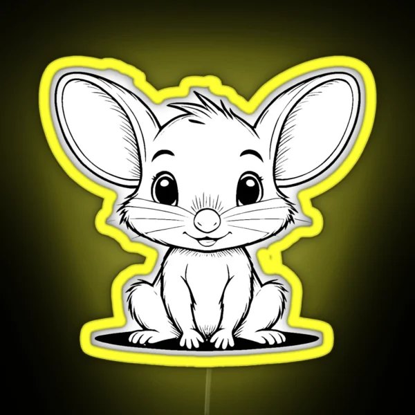 Cute Baby Bandicoot Animal Outline RGB Neon Sign