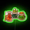 Cute Baby Froglets Playing With Fantasy Potions Artwork Asian Style RGB Neon Sign - Image 4