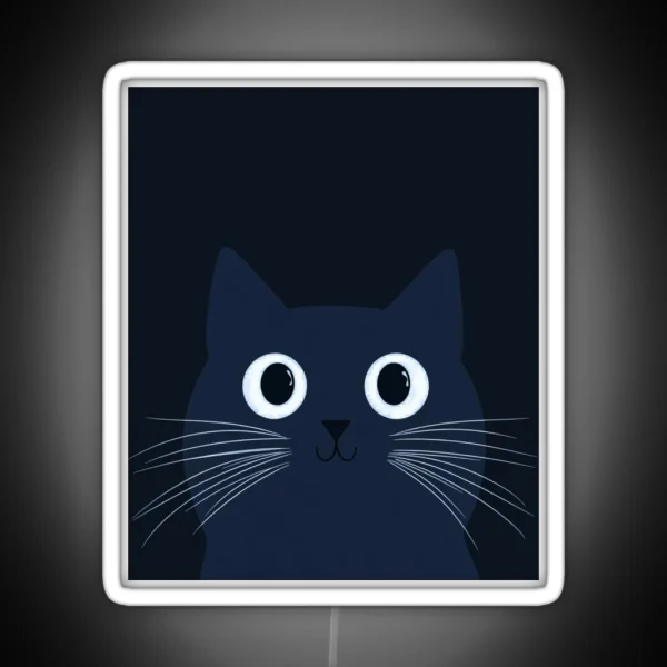 Cute Blue Cat Looking At Something RGB Neon Sign