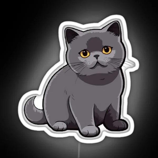 Cute British Shorthair Cat RGB Neon Sign