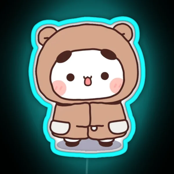 Cute Bubu Is Wearing Winter Bear Custom RGB Neon Sign