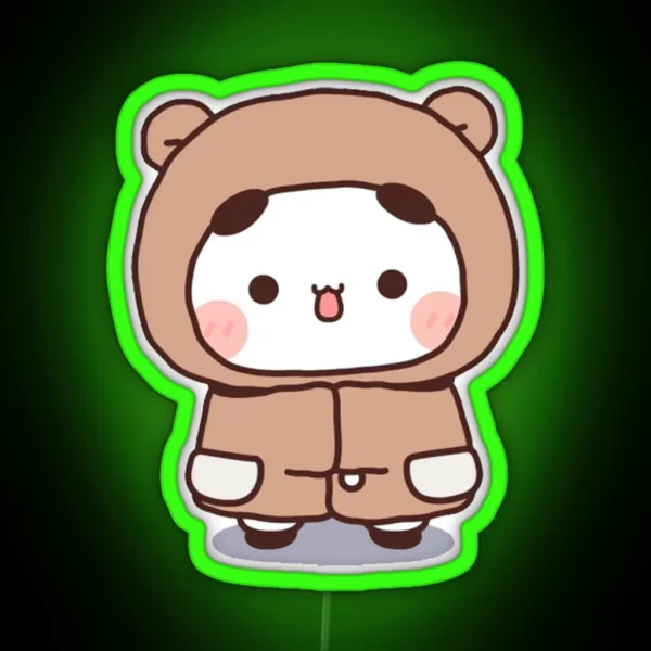 Cute Bubu Is Wearing Winter Bear Custom RGB Neon Sign