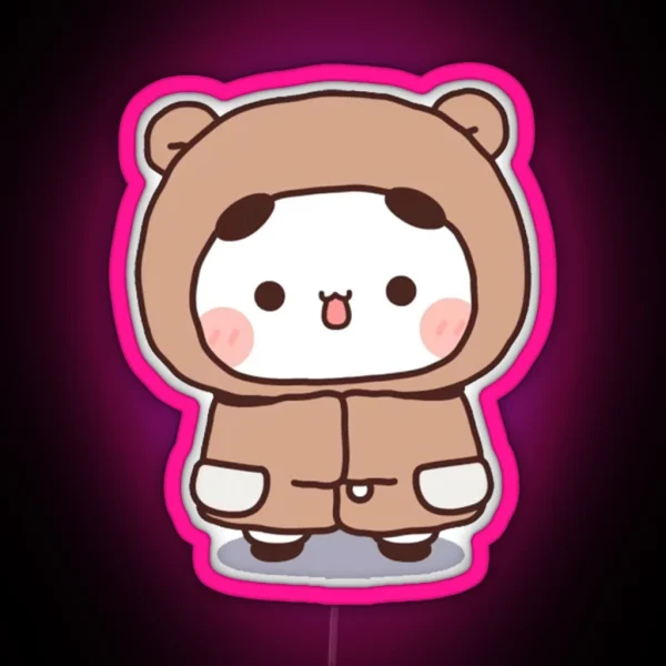 Cute Bubu Is Wearing Winter Bear Custom RGB Neon Sign