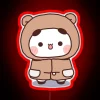 Cute Bubu Is Wearing Winter Bear Custom RGB Neon Sign - Image 2