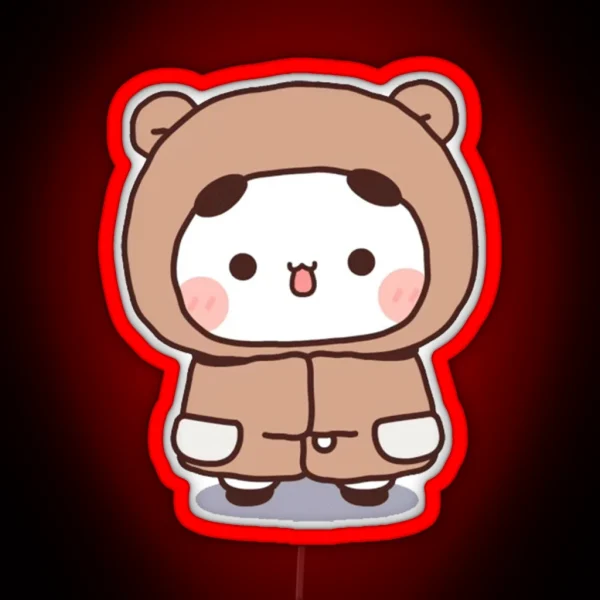 Cute Bubu Is Wearing Winter Bear Custom RGB Neon Sign