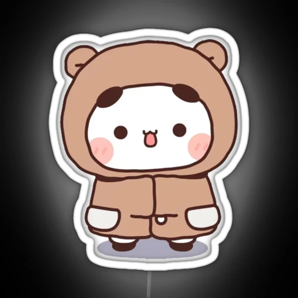 Cute Bubu Is Wearing Winter Bear Custom RGB Neon Sign
