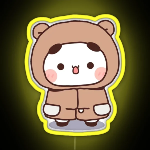 Cute Bubu Is Wearing Winter Bear Custom RGB Neon Sign