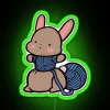 Cute Bunny With Knitted Clothes RGB Neon Sign - Image 4