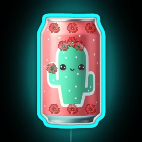 Cute Cactus Can RGB Neon Sign