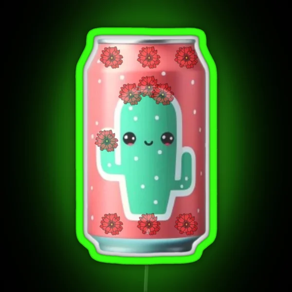 Cute Cactus Can RGB Neon Sign