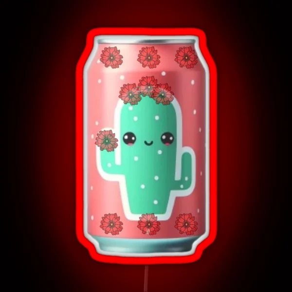 Cute Cactus Can RGB Neon Sign