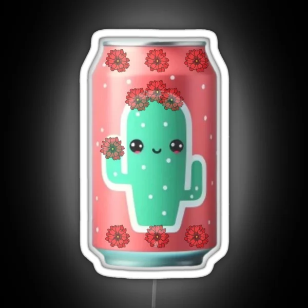 Cute Cactus Can RGB Neon Sign
