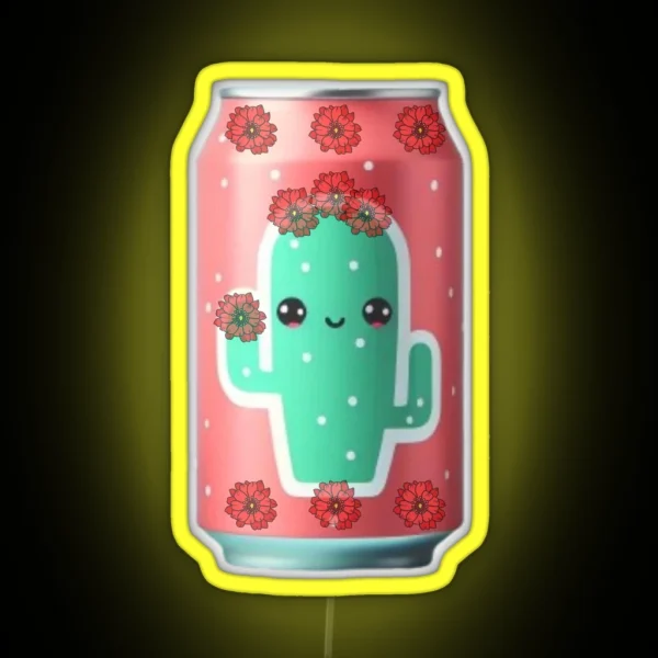 Cute Cactus Can RGB Neon Sign