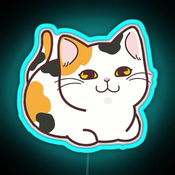 Cute Calico Cat RGB Neon Sign