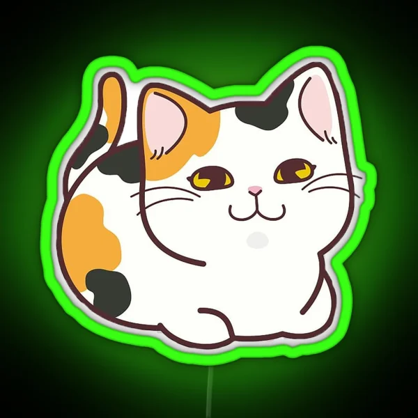Cute Calico Cat RGB Neon Sign