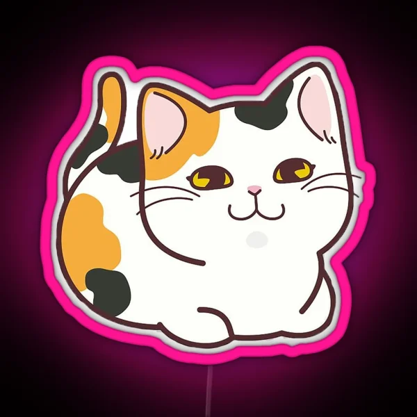 Cute Calico Cat RGB Neon Sign