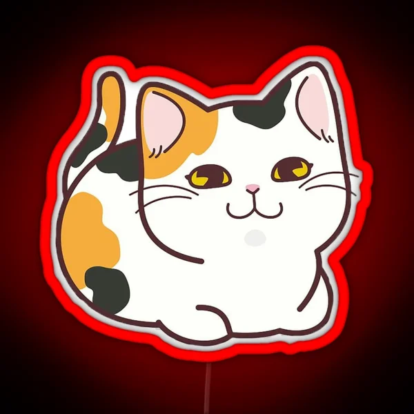 Cute Calico Cat RGB Neon Sign