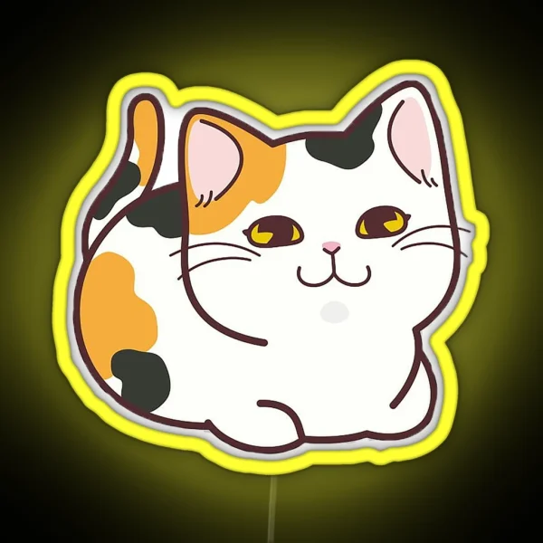 Cute Calico Cat RGB Neon Sign