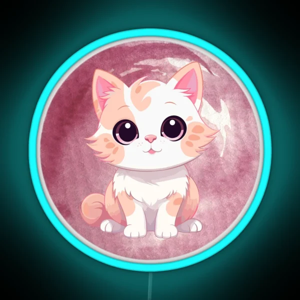 Cute Cat Animestyle RGB Neon Sign