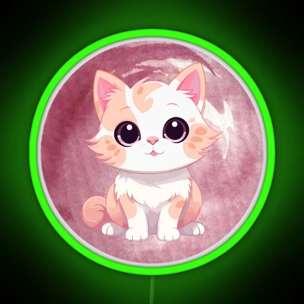 Cute Cat Animestyle RGB Neon Sign