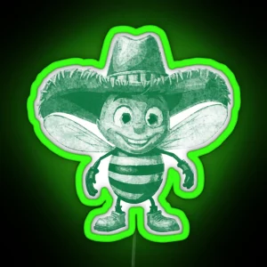 Cute Cowboy Bee RGB Neon Sign