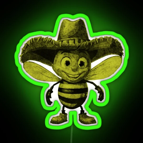 Cute Cowboy Bee RGB Neon Sign