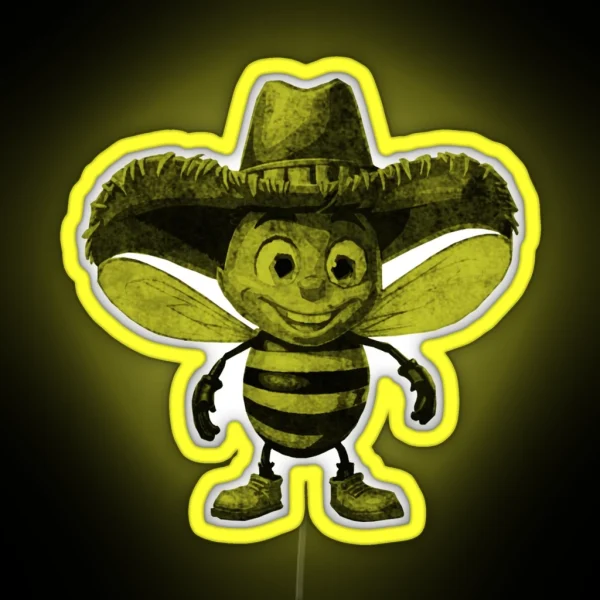 Cute Cowboy Bee RGB Neon Sign