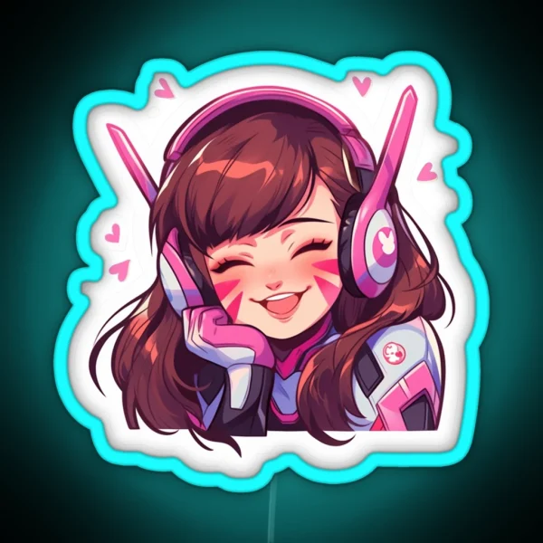 Cute D Va RGB Neon Sign