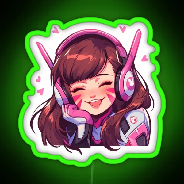 Cute D Va RGB Neon Sign