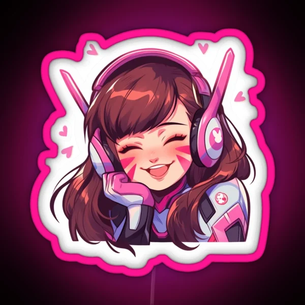 Cute D Va RGB Neon Sign