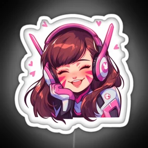 Cute D Va RGB Neon Sign