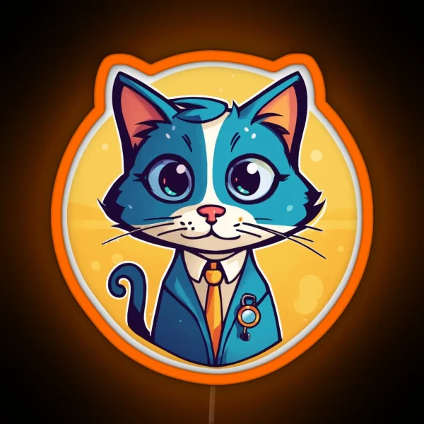 Cute Doctor Cat RGB Neon Sign