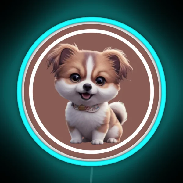 Cute Dog Animestyle RGB Neon Sign