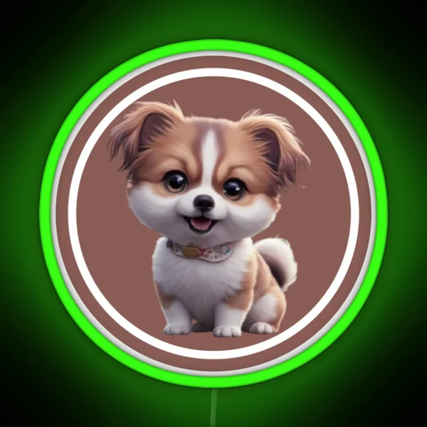 Cute Dog Animestyle RGB Neon Sign