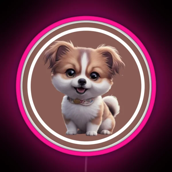 Cute Dog Animestyle RGB Neon Sign