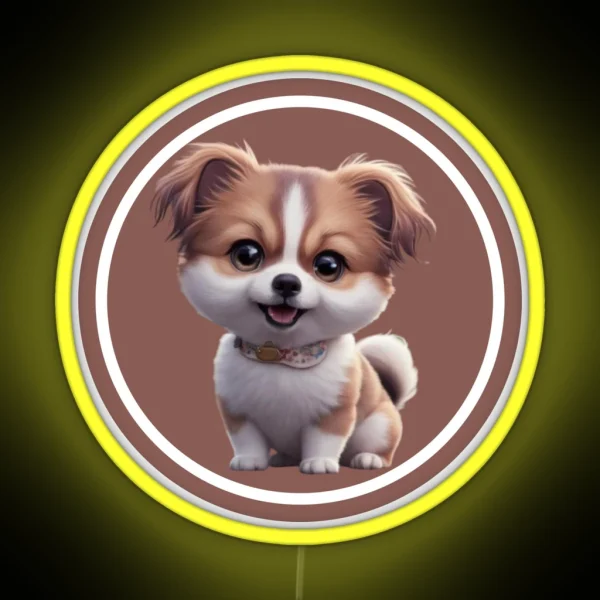 Cute Dog Animestyle RGB Neon Sign
