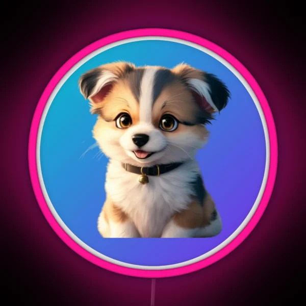 Cute Dog Animestyle RGB Neon Sign