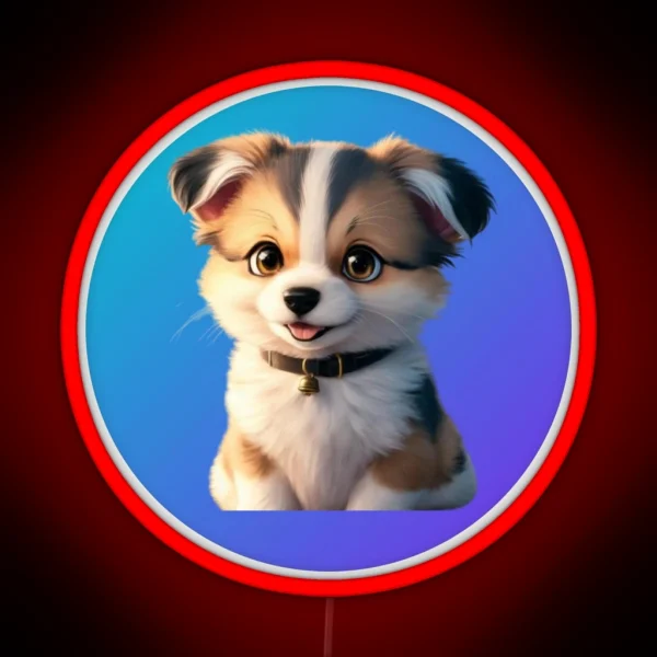 Cute Dog Animestyle RGB Neon Sign