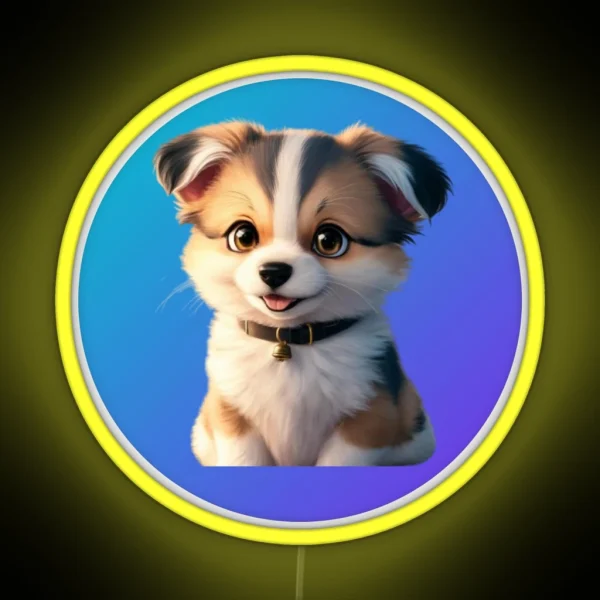 Cute Dog Animestyle RGB Neon Sign