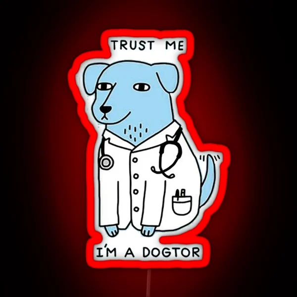 Cute Dogtor The Pawsome Healing Specialist RGB Neon Sign