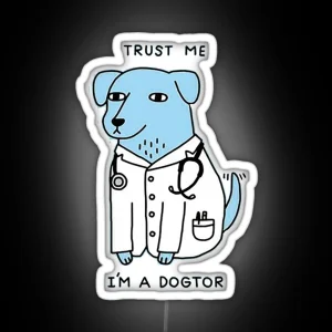 Cute Dogtor The Pawsome Healing Specialist RGB Neon Sign