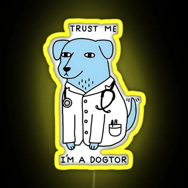 Cute Dogtor The Pawsome Healing Specialist RGB Neon Sign