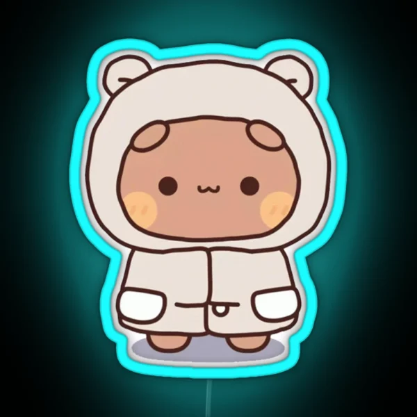 Cute Dudu Is Wearing Winter Custom RGB Neon Sign
