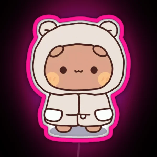 Cute Dudu Is Wearing Winter Custom RGB Neon Sign