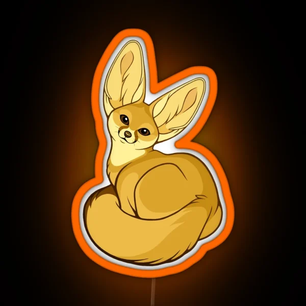 Cute Fennec Fox RGB Neon Sign